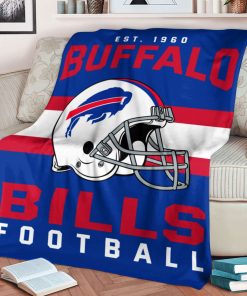Mockup Blanket 1 BLK0104 Buffalo Bills NFL Football Team Helmet Blanket