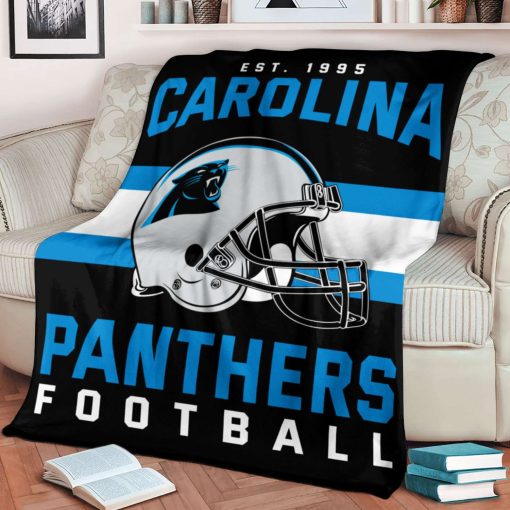 Mockup Blanket 1 BLK0105 Carolina Panthers NFL Football Team Helmet Blanket