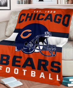 Mockup Blanket 1 BLK0106 Chicago Bears NFL Football Team Helmet Blanket
