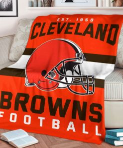 Mockup Blanket 1 BLK0108 Cleveland Browns NFL Football Team Helmet Blanket