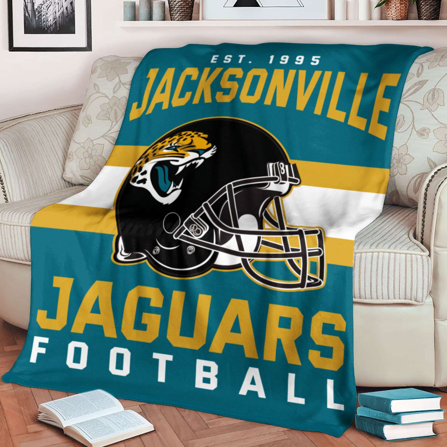 Jacksonville Jaguars NFL Football Team Helmet Blanket