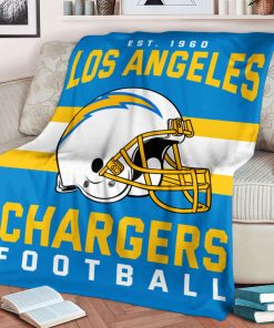 Mockup Blanket 1 BLK0118 Los Angeles Chargers NFL Football Team Helmet Blanket