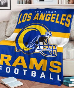 Mockup Blanket 1 BLK0119 Los Angeles Rams NFL Football Team Helmet Blanket