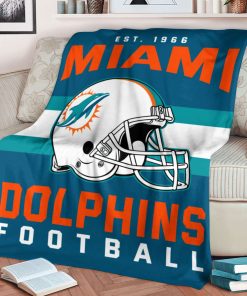 Mockup Blanket 1 BLK0120 Miami Dolphins NFL Football Team Helmet Blanket
