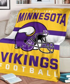 Mockup Blanket 1 BLK0121 Minnesota Vikings NFL Football Team Helmet Blanket