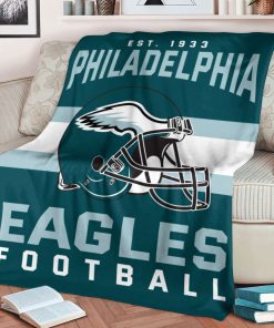 Mockup Blanket 1 BLK0126 Philadelphia Eagles NFL Football Team Helmet Blanket
