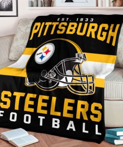 Mockup Blanket 1 BLK0127 Pittsburgh Steelers NFL Football Team Helmet Blanket