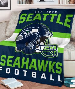 Mockup Blanket 1 BLK0129 Seattle Seahawks NFL Football Team Helmet Blanket