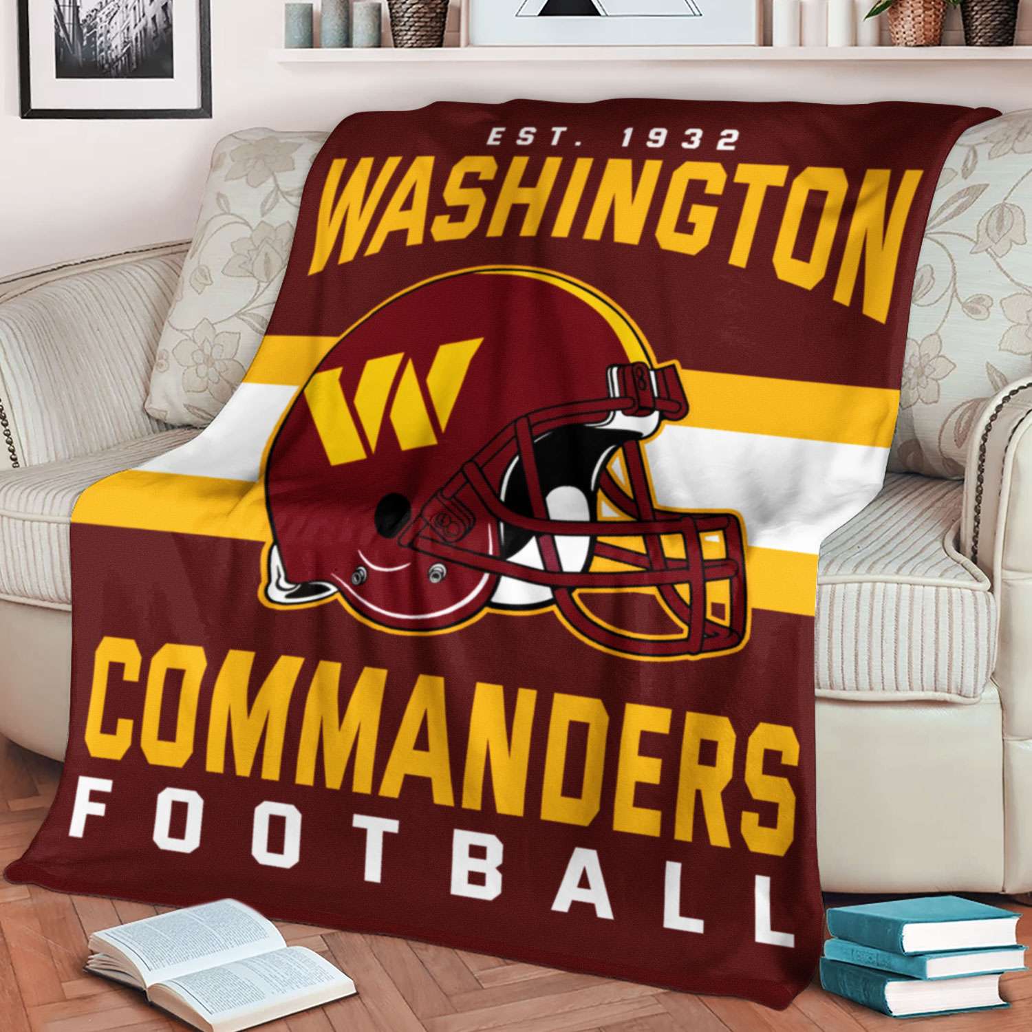 Washington Commanders NFL Football Team Helmet Blanket