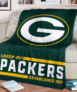 Mockup Blanket 1 BLK0212 Green Bay Packers Established Logo Blanket