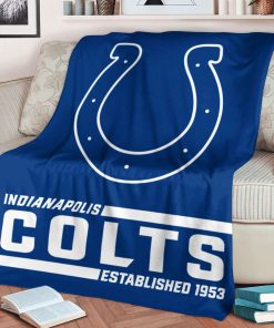 Mockup Blanket 1 BLK0214 Indianapolis Colts Established Logo Blanket