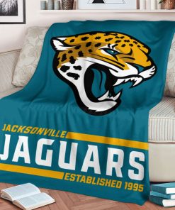Mockup Blanket 1 BLK0215 Jacksonville Jaguars Established Logo Blanket