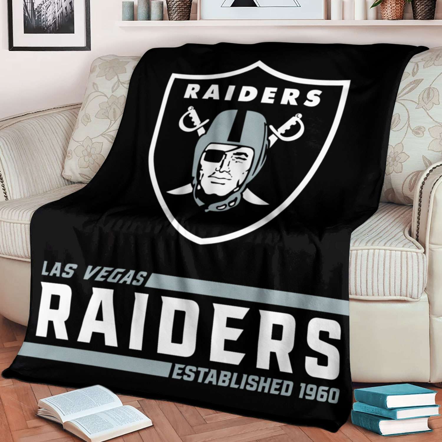 Las Vegas Raiders Established Logo Blanket
