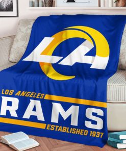 Mockup Blanket 1 BLK0219 Los Angeles Rams Established Logo Blanket