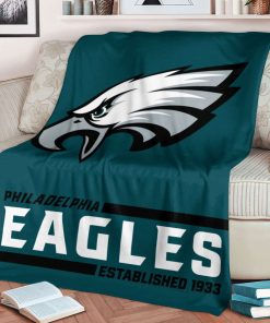 Mockup Blanket 1 BLK0226 Philadelphia Eagles Established Logo Blanket