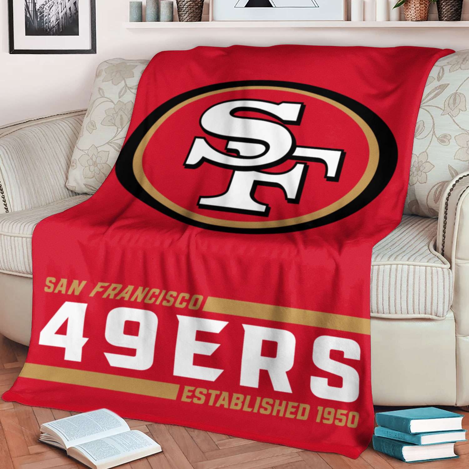 49ers Blanket Logo Est 1946 San Francisco 49ers Gift - Personalized Gifts:  Family, Sports, Occasions, Trending