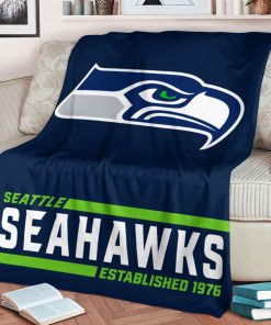 Mockup Blanket 1 BLK0229 Seattle Seahawks Established Logo Blanket