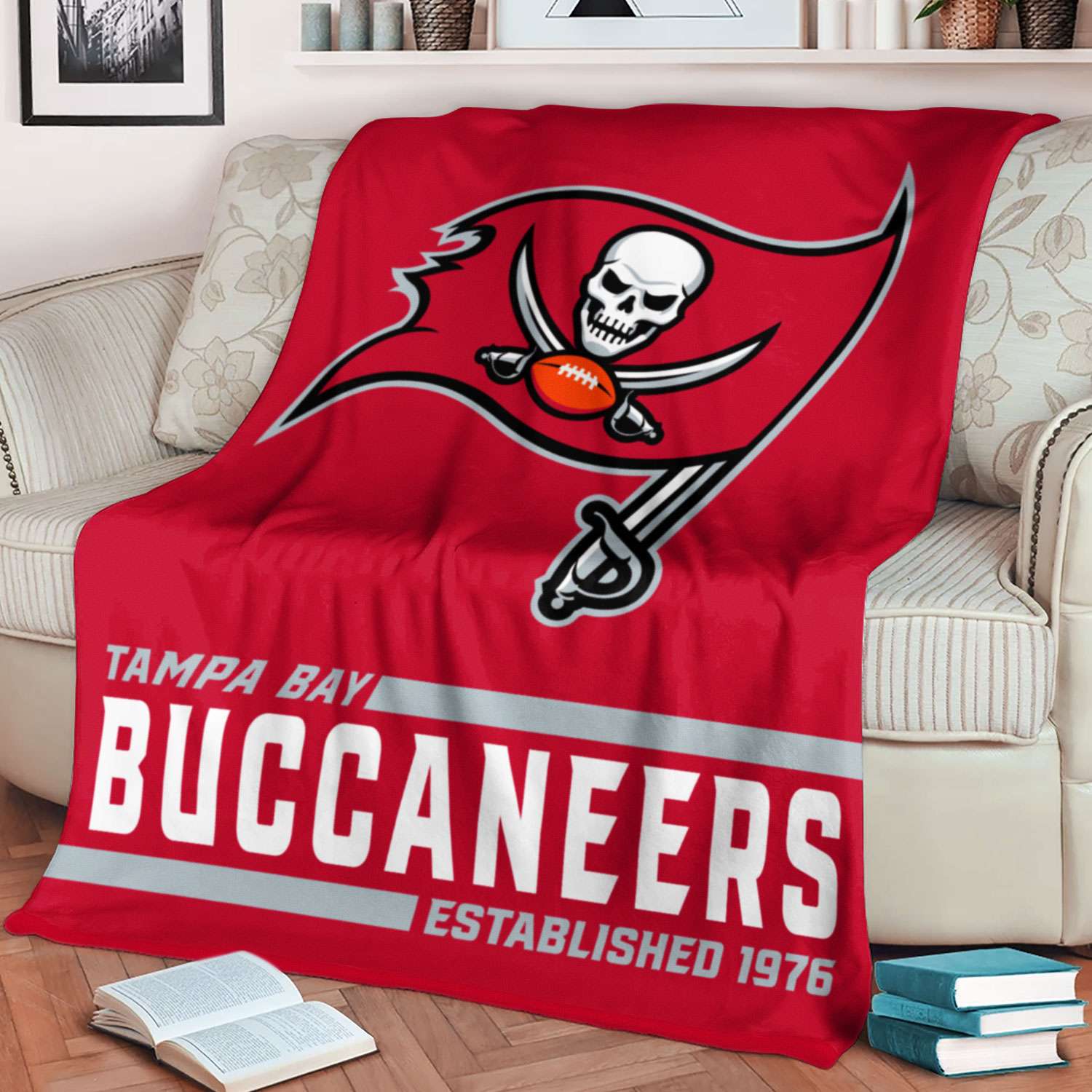 Tampa Bay Buccaneers 60 x 80 Stacked Silk Touch Plush Blanket