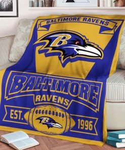 Mockup Blanket 1 BLK0303 Baltimore Ravens Vintage The Duke Est Blanket