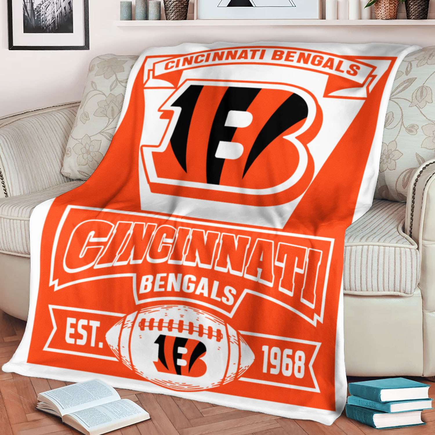 Cincinnati Bengals Vintage The Duke Est Blanket - Cruel Ball