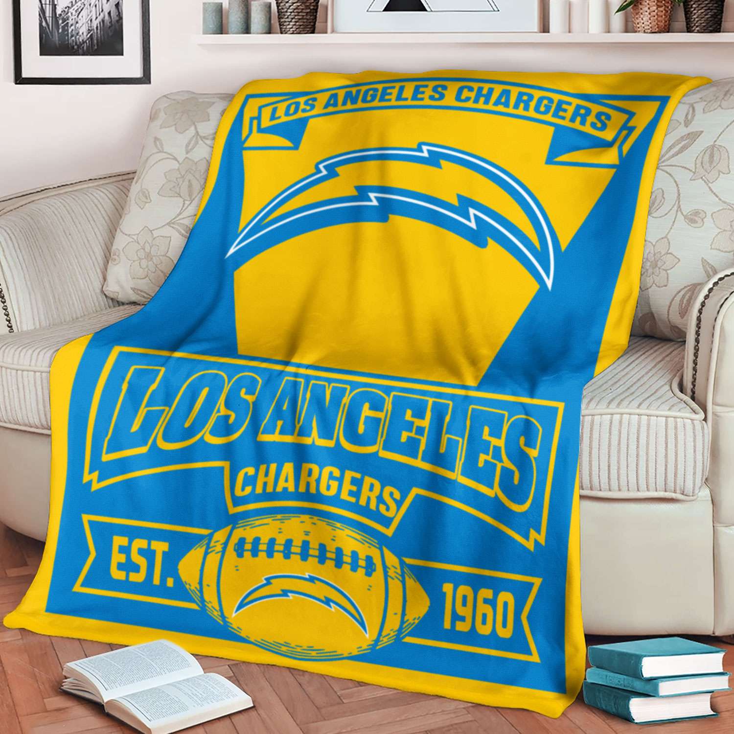 Los Angeles Chargers Vintage The Duke Est Blanket Los Angeles Chargers Vintage The Duke Est Blanket