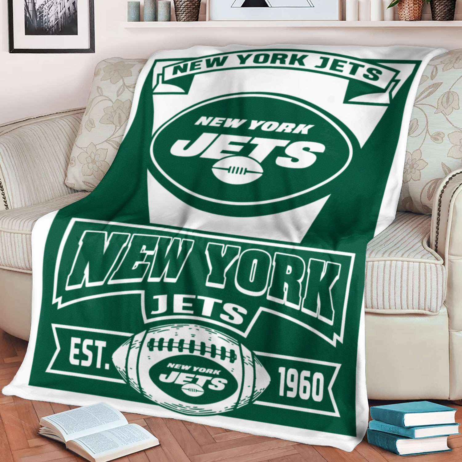 New York Jets Vintage The Duke Est Blanket - Cruel Ball