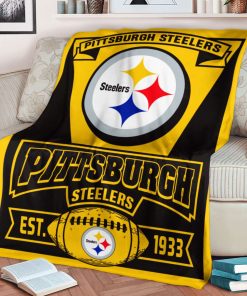 Mockup Blanket 1 BLK0327 Pittsburgh Steelers Vintage The Duke Est Blanket