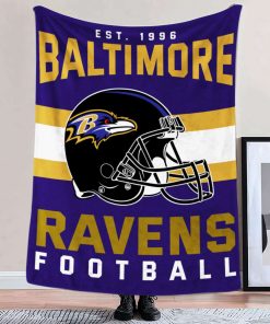 Mockup Blanket 2 BLK0103 Baltimore Ravens NFL Football Team Helmet Blanket