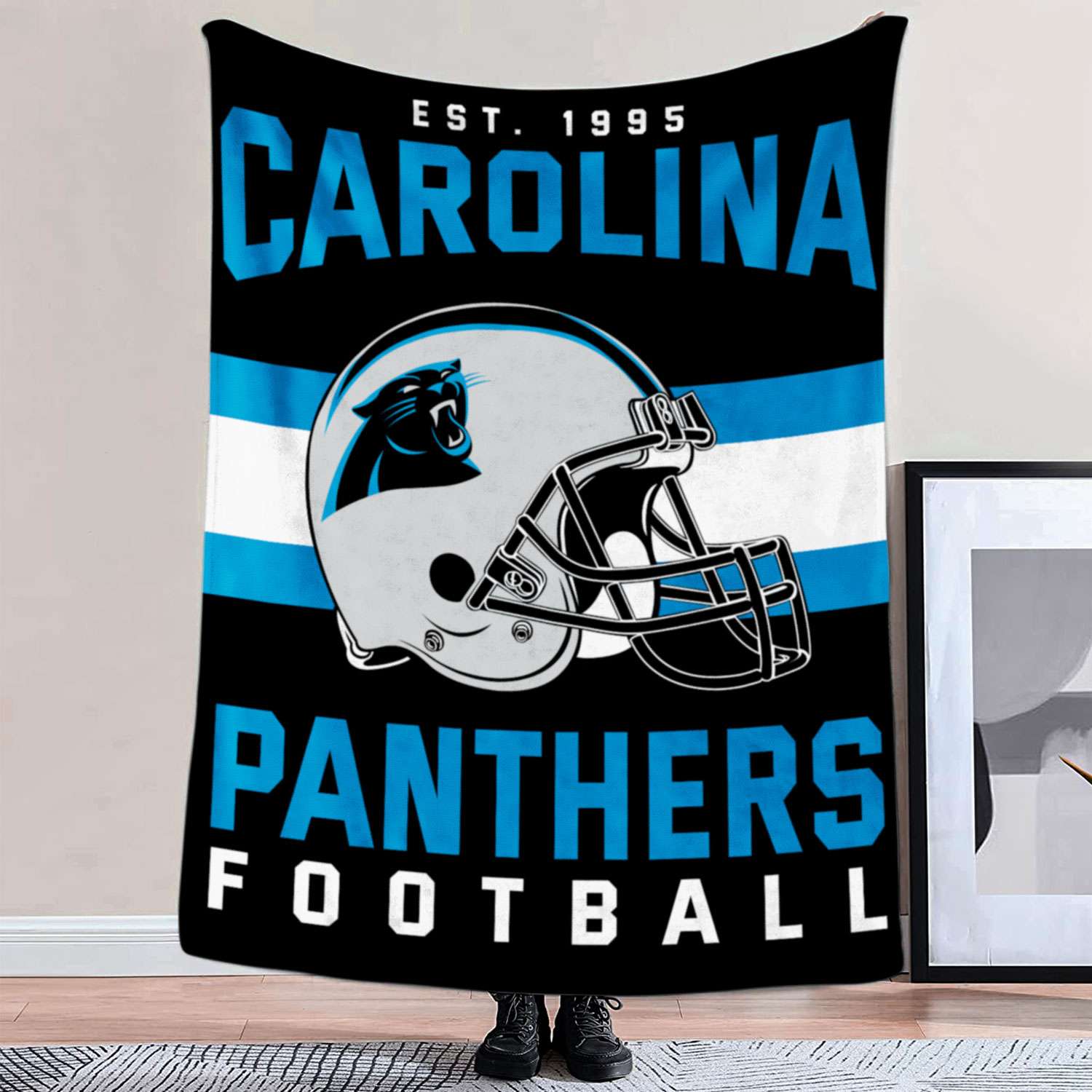Carolina Panthers NFL Football Team Helmet Blanket