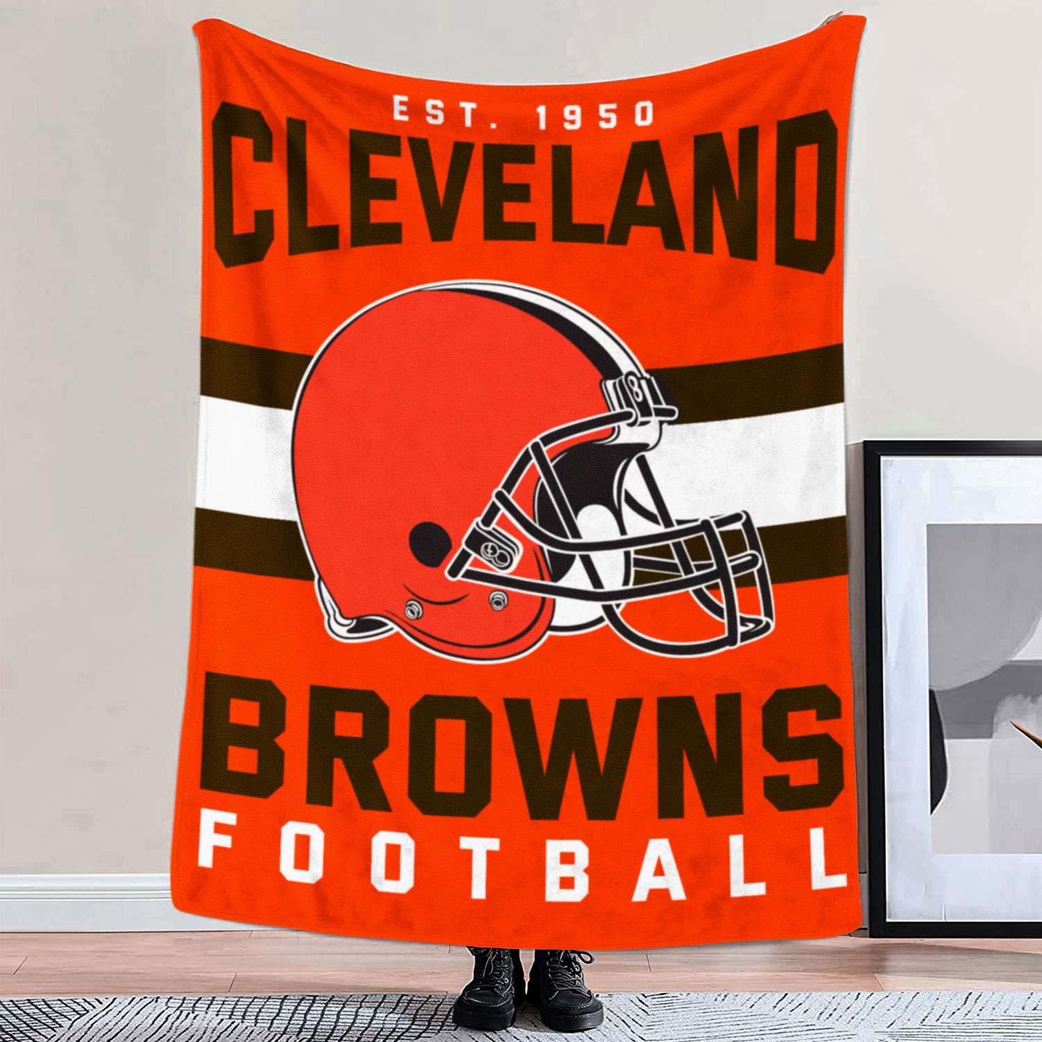 Cleveland Browns NFL Football Team Helmet Blanket