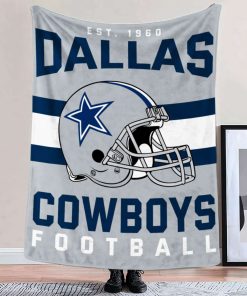 Mockup Blanket 2 BLK0109 Dallas Cowboys NFL Football Team Helmet Blanket