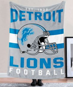 Mockup Blanket 2 BLK0111 Detroit Lions NFL Football Team Helmet Blanket
