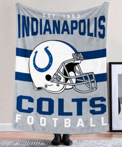 Mockup Blanket 2 BLK0114 Indianapolis Colts NFL Football Team Helmet Blanket