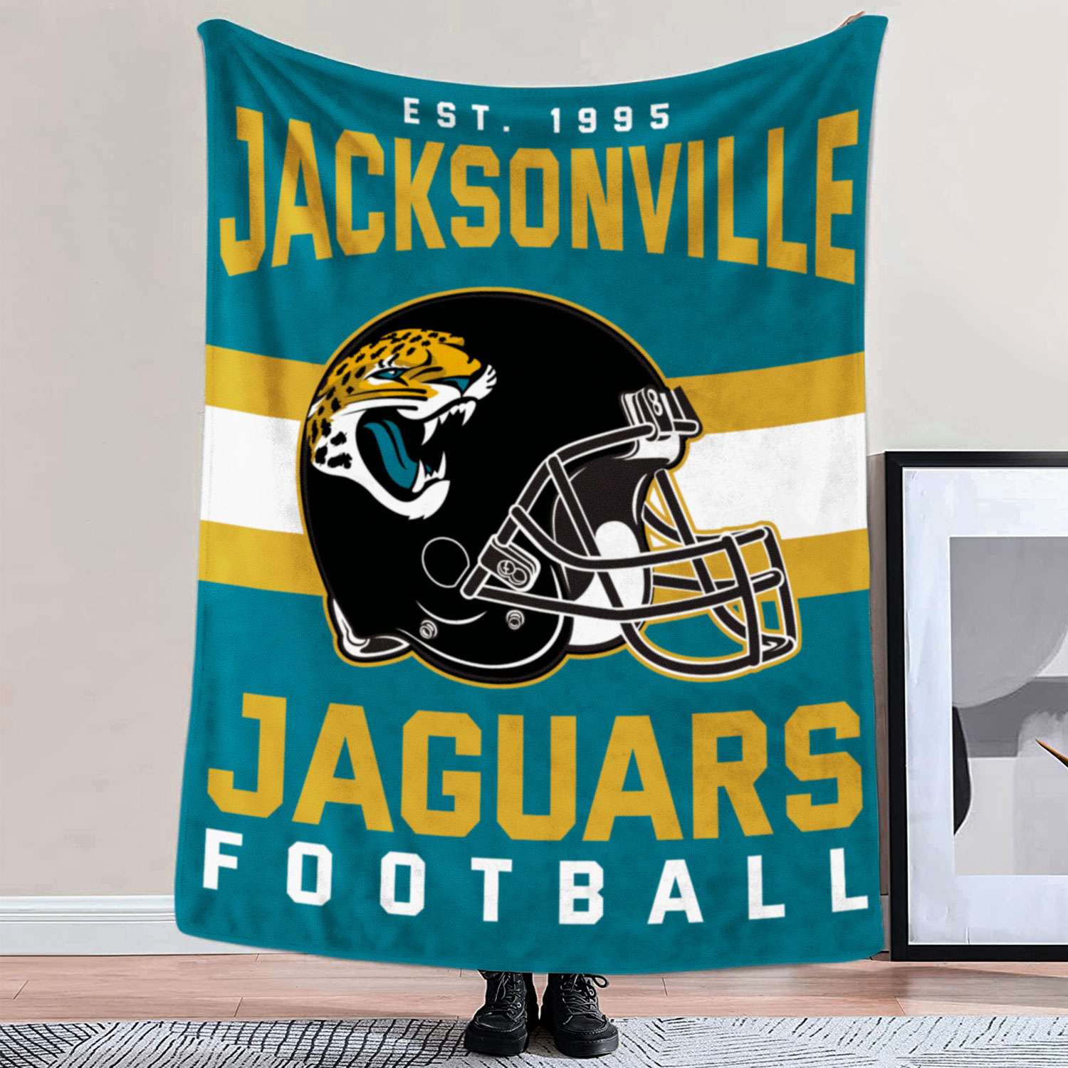 Jacksonville Jaguars NFL Football Team Helmet Blanket