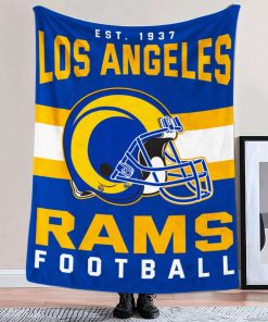 Mockup Blanket 2 BLK0119 Los Angeles Rams NFL Football Team Helmet Blanket