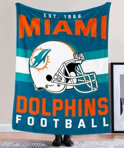 Mockup Blanket 2 BLK0120 Miami Dolphins NFL Football Team Helmet Blanket