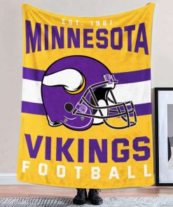 Mockup Blanket 2 BLK0121 Minnesota Vikings NFL Football Team Helmet Blanket