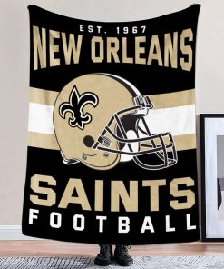 Mockup Blanket 2 BLK0123 New Orleans Saints NFL Football Team Helmet Blanket
