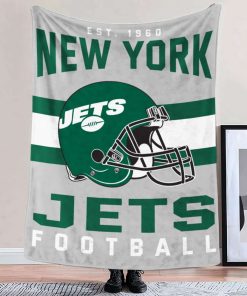 Mockup Blanket 2 BLK0125 New York Jets NFL Football Team Helmet Blanket