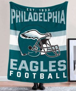 Mockup Blanket 2 BLK0126 Philadelphia Eagles NFL Football Team Helmet Blanket