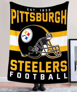 Mockup Blanket 2 BLK0127 Pittsburgh Steelers NFL Football Team Helmet Blanket