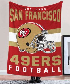 Mockup Blanket 2 BLK0128 San Francisco 49ers NFL Football Team Helmet Blanket