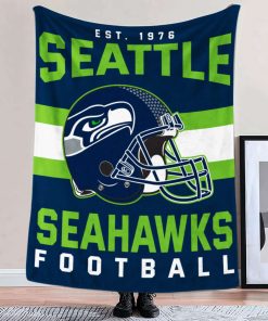 Mockup Blanket 2 BLK0129 Seattle Seahawks NFL Football Team Helmet Blanket