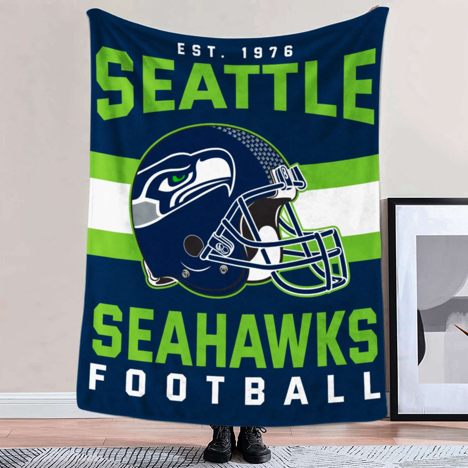 Seattle Seahawks NFL Football Team Helmet Blanket - Cruel Ball