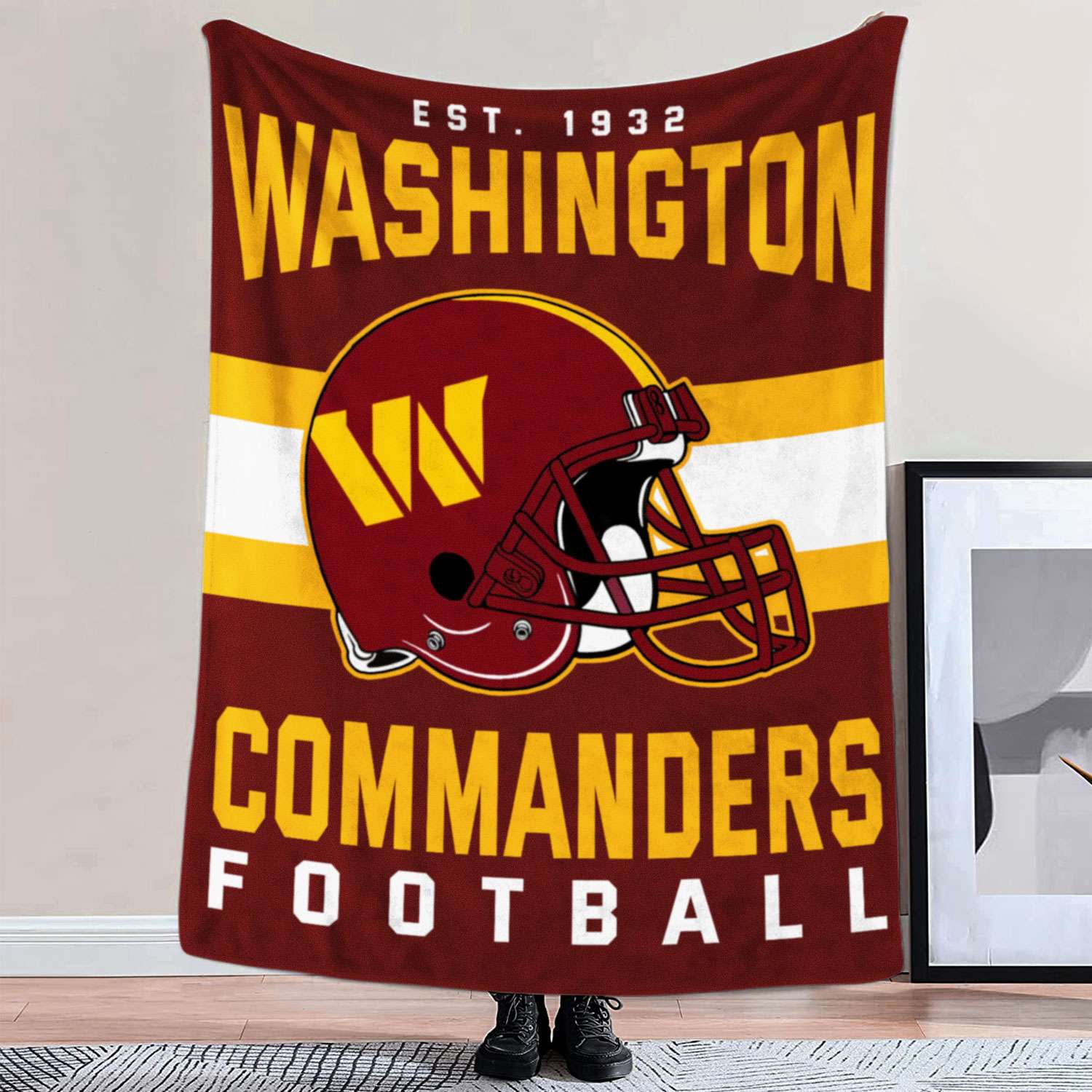 Washington Commanders NFL Football Team Helmet Blanket