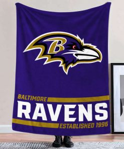 Mockup Blanket 2 BLK0203 Baltimore Ravens Established Logo Blanket