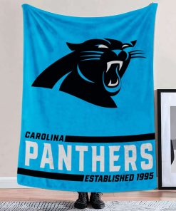 Mockup Blanket 2 BLK0205 Carolina Panthers Established Logo Blanket
