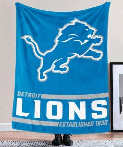 Mockup Blanket 2 BLK0211 Detroit Lions Established Logo Blanket