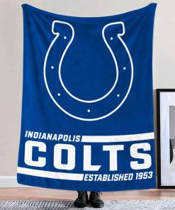 Mockup Blanket 2 BLK0214 Indianapolis Colts Established Logo Blanket