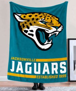 Mockup Blanket 2 BLK0215 Jacksonville Jaguars Established Logo Blanket